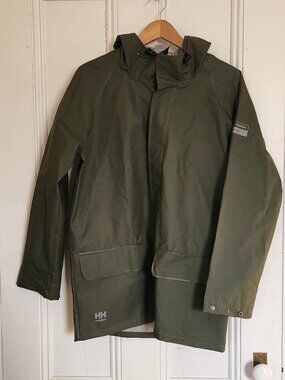 Helly Hansen Mandal Waterproof Rain Jacket Size S Army Green